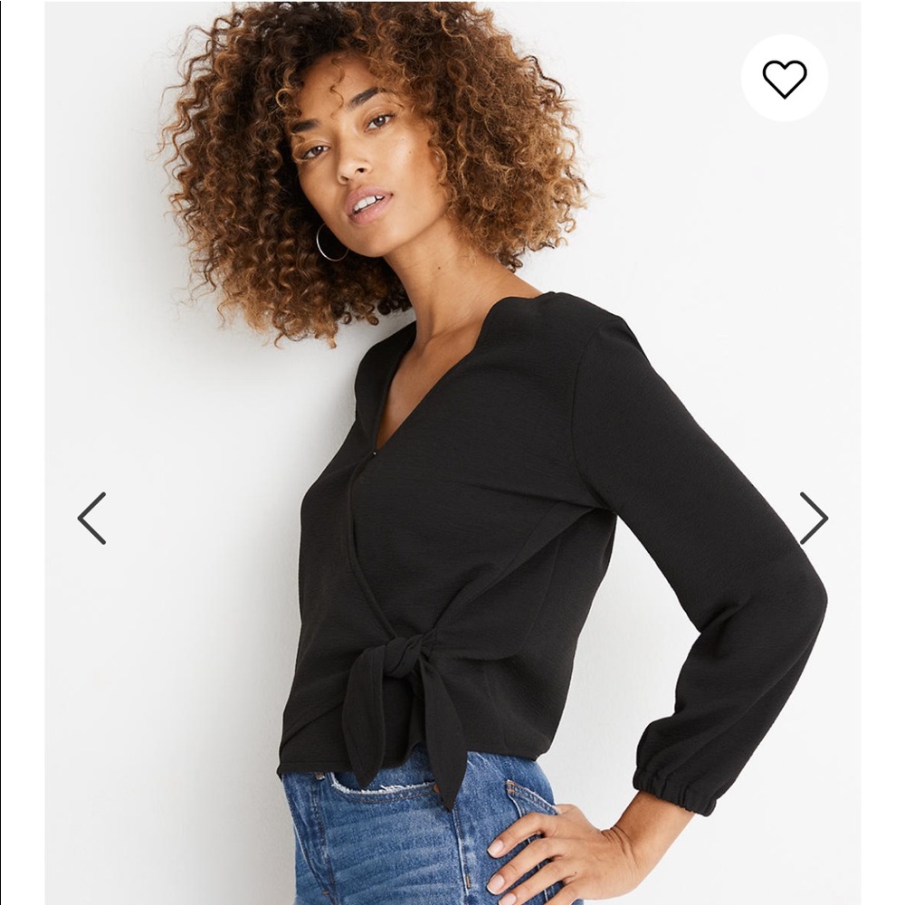 Madewell Texture & Thread Crepe Wrap Top